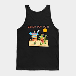 Beach you to it - running Iguana Tank Top